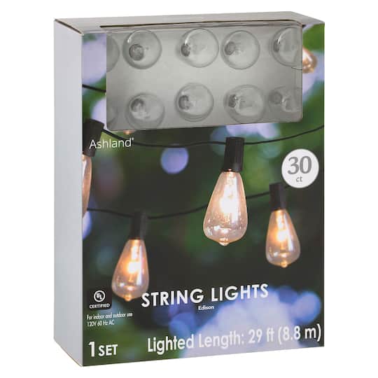 30ct. Clear Edison String Lights by Ashland&#xAE;